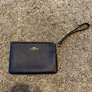 Navy Blue Coach Wristlet Wallet
